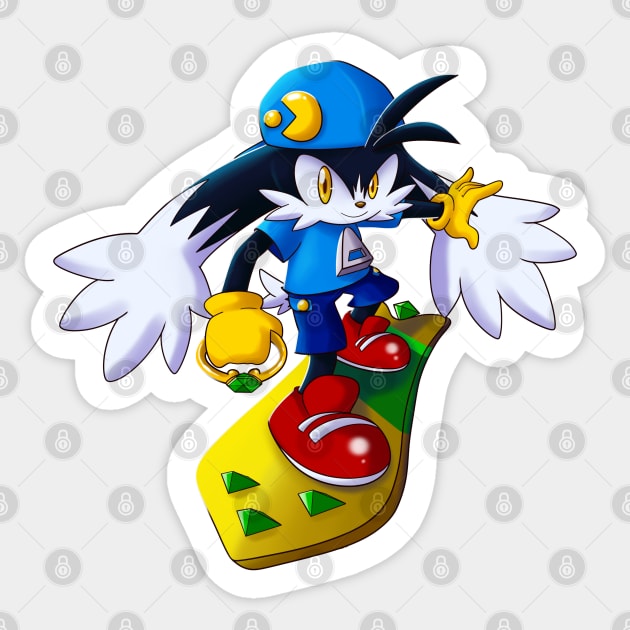 Boarding Klonoa Sticker by Riotai